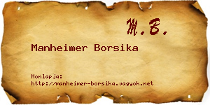 Manheimer Borsika névjegykártya